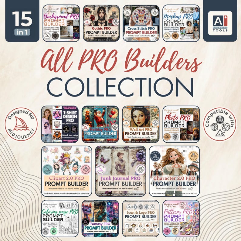 All PRO Prompt Builders from our shop prompt collection