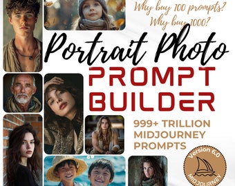 Portrait photo prompt builder Midjourney prompt Portrait photography prompt Midjourney v6 Realistic portrait prompt stock photo prompt