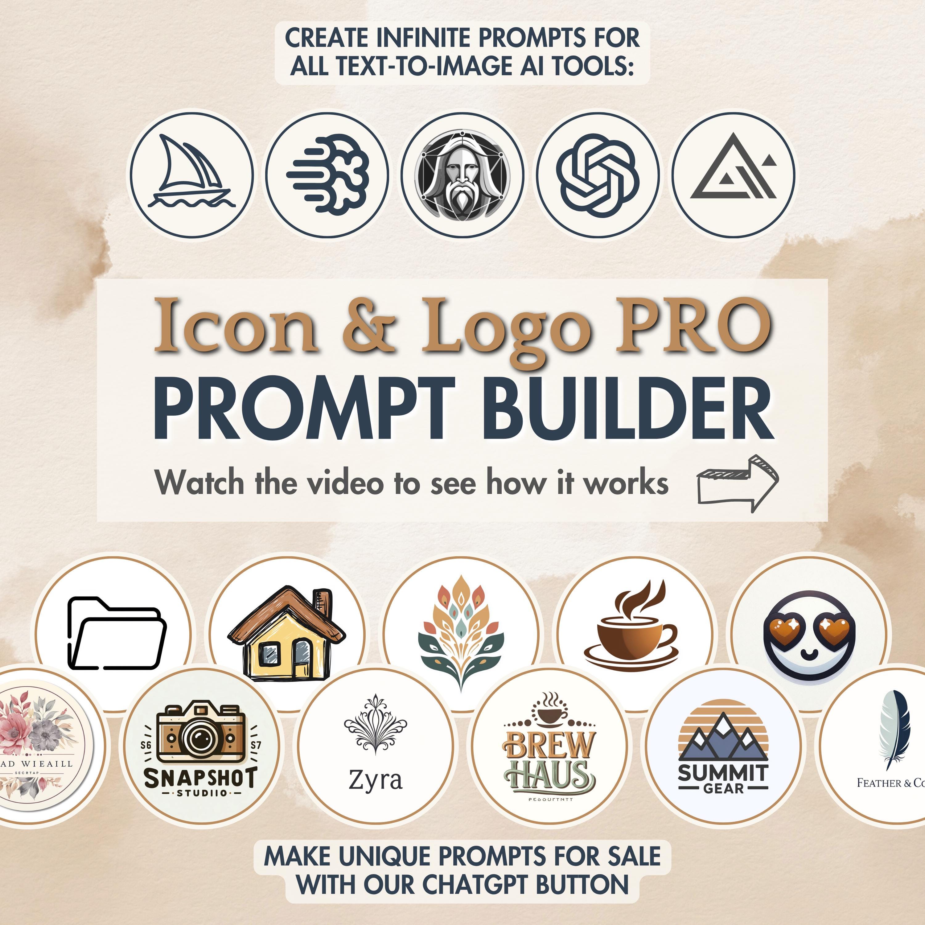 Icon Logo Prompt Builder PRO Midjourney Prompt Guide Google Sheets Create  Minimalist AI Art Logo Design Template Chatgpt Integration Dall-e - Etsy  Israel