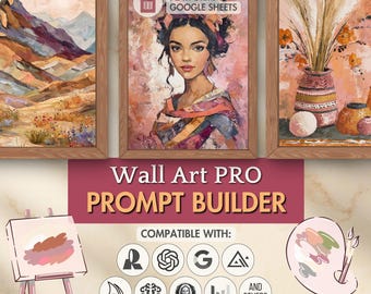 Midjourney、Recraft、Seedream 用のウォールアートプロンプトビルダー - 印刷可能な油絵水彩抽象画AIプロンプトジェネレーターAIアート