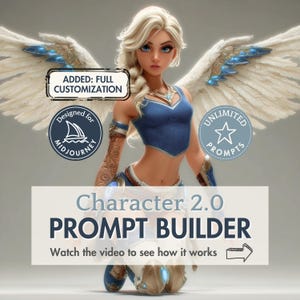 Character Prompt Builder Midjourney prompt tool create ai character concept art children book illustration fantasy avatar Google Sheets
