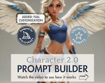 Character Prompt Builder Midjourney prompt tool create ai character concept art children book illustration fantasy avatar Google Sheets