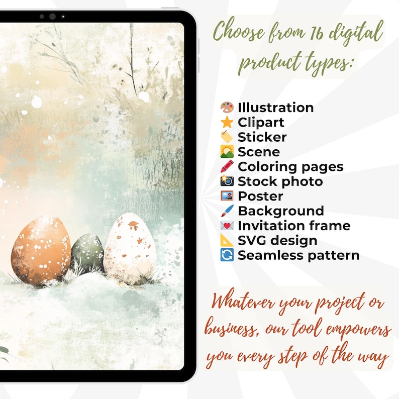 Easter digital product prompt builder clipart prompt sticker prompt coloring page prompt stock photo prompt invitation prompt pattern prompt
