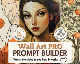 Wall Art Prompt Builder PRO Midjourney prompt guide Google sheets create ai art ChatGPT empowered viable for Dall-E Ideogram Leonardo Imagen
