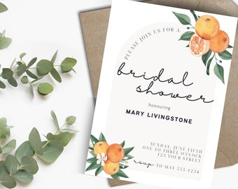 Citrus Bridal Shower Invitation - Wedding Shower - Oranges - Editable
