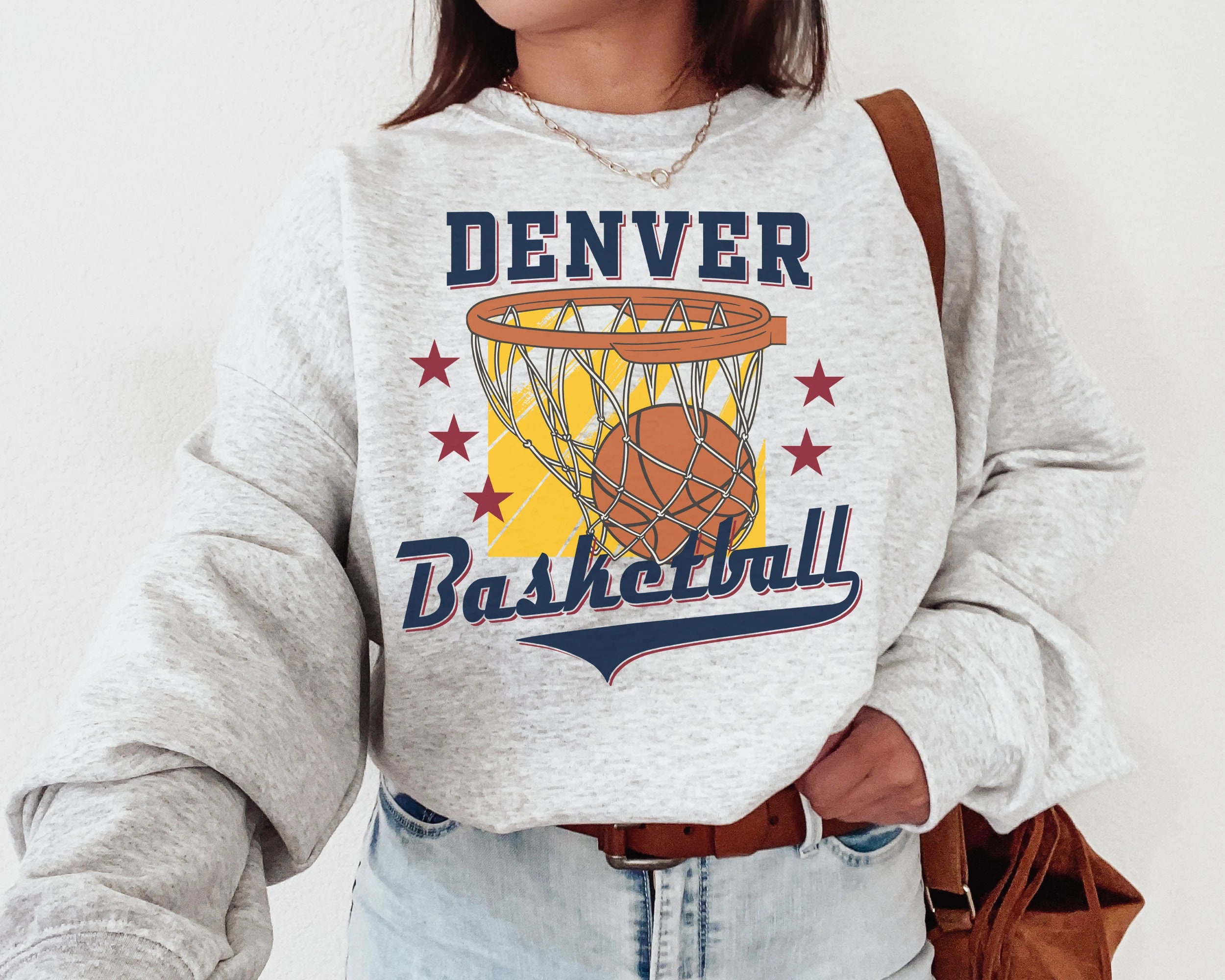 Vintage 70's-Styled Basketball Decal - Denver Nuggets (Yellow)  Classic T- Shirt for Sale by DeannaCas61981