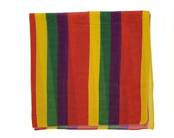 Cotton gauze scarf with colourful  pattern and square shape