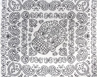 Skull Print Cotton Bandana: Rocker Punk Fashion Headscarf