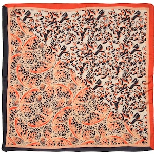 Leopard & Abstract Design Dual Pattern Satin Bandana | 50 x 50 cm (19 x 19 Inches) | Soft Leopard Abstract Design