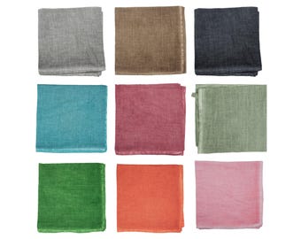 stonewashed Hand-Dyed Bandana / Soft Lightweight Scarf in Various Colours /Handmade 100% Cotton Scarf 96 cm // Boho Minimalist Neck Wrap