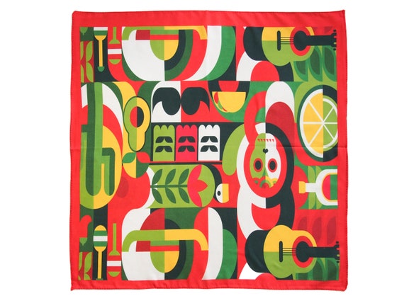 Mandala Satin Bandana Scarf: Bohemian Abstract Design