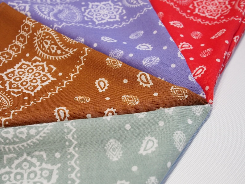 Paisley Cotton Bandana Scarf: Classic Western Style Headscarf - Etsy