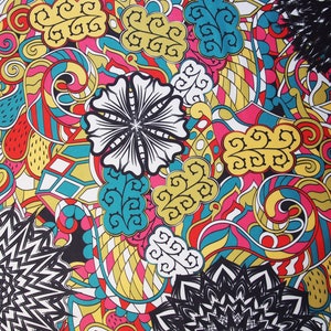 Mandalas Satin Scarf, Psychedelic Floral Satin Bandana - Vibrant Kaleidoscope Print Scarf, 46x46cm Square Neck Head Scarf
