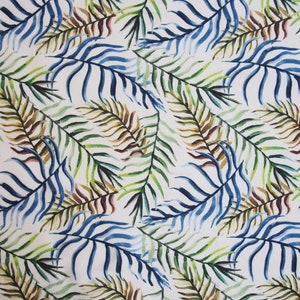 Silk Satin Bandana: Tropical Fern Print Neck Scarf (50x50cm)
