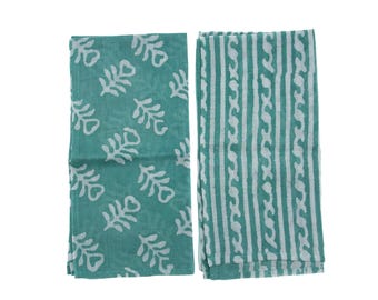Pañuelo de algodón con estampado de bloques: pañuelo indio a rayas hecho a mano.