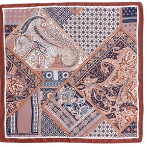 Paisley Satin Bandana: Retro Fashion Scarf (19 x 19 Inches)