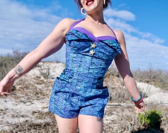 The Esther: A Fully Custom 1940s Style Petal Bust Playsuit