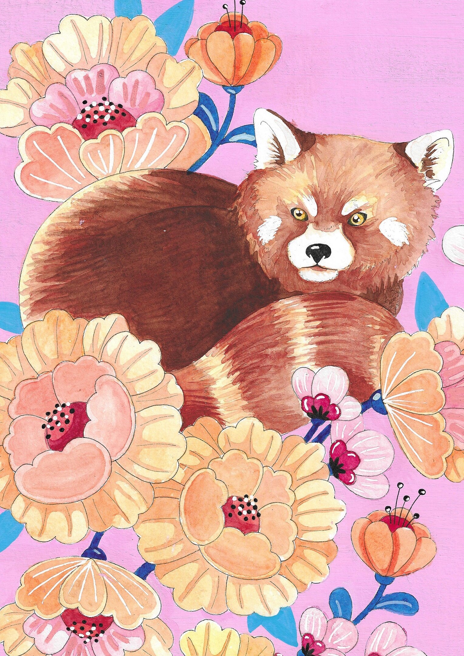 Ma Fabrique à Histoire Panda Roux Panda roux peinture - Etsy France