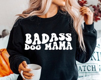 Badass Dog Mama, Dog, Dog lover, dog MAMA svg, Svg Cut File, Wavy Letters Svg, Silhouette Cut file, Cricut Svg, SVG Digital Download