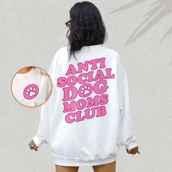 Anti Social Dog Moms Club SVG PNG, Fur Mom Sublimation, Anti Social Mom Png, Retro Dog Mom Life Png, Paw Print, Dog Mama Png Sublimation