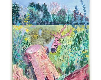 Peinture à l'acrylique originale, "Après l'orage"