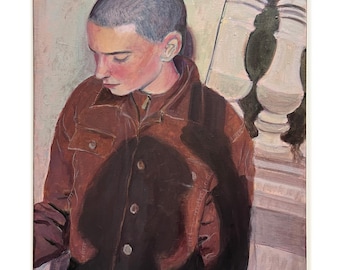 Peinture à l'acrylique originale, "Jeune homme"