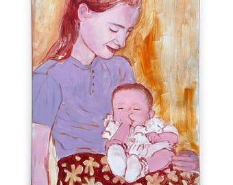 Peinture à l'acrylique originale, "Marraine"
