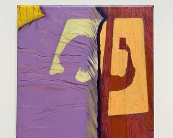 Peinture à l'acrylique originale, "Autoportrait Anonyme à Belleville II - 10/13/2024"