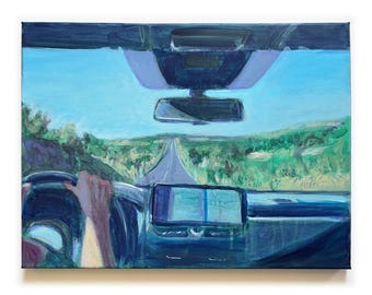 Peinture à l'acrylique originale, "Ligne droite"