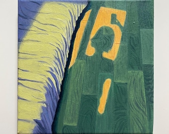 Peinture à l'acrylique originale, "Autoportrait Anonyme à Belleville III - 10/13/2024"