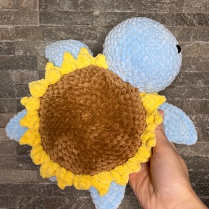 Stuffed turtle. Handmade crochet amigurumi Bleu tournesol