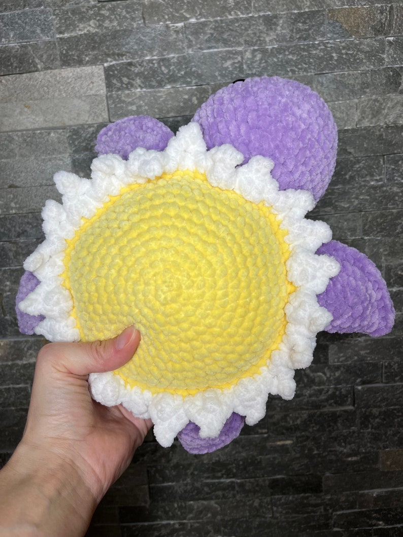 Stuffed turtle. Handmade crochet amigurumi Violet marguerite
