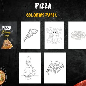 Printable pizza coloring pages | Pizza coloring page for kids | Coloring book template | Pizza coloring book template