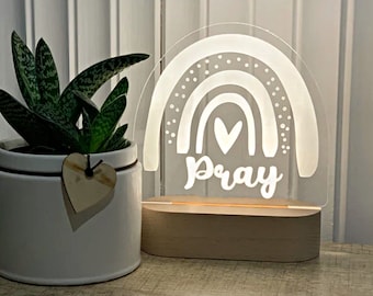 Lampka nocna dla niemowląt, tęczowa lampka nocna, niestandardowa nazwa lampki nocnej do pokoju dziecięcego, prezent dla noworodka, prezent dla dziewczynki, lampka do pokoju dziecięcego, prezent na chrzest