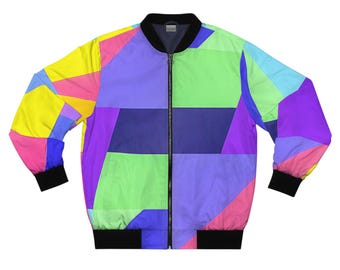 ジャケット・アウター 80s dezert bomber jacket Vintage 80s Satin Bomber Jacket Blue Size L GTE Made in USA