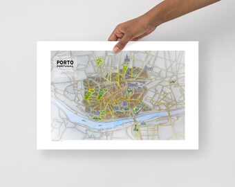 A Map Of Porto In Color