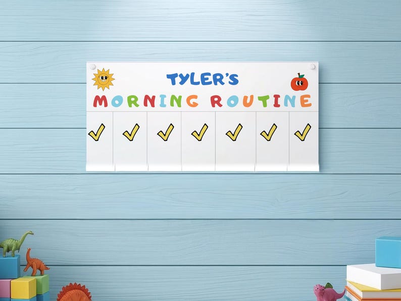 Baby Routine Letters Kids Chore Chart Morning and Evening Routine Editable Canva Template ...