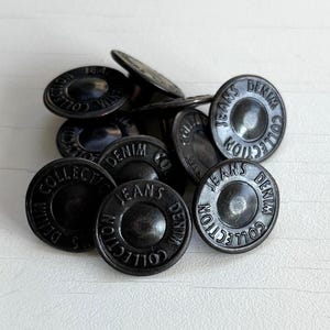 17mm Metal Black Denim Jeans Button – Durable No-Sew Rivet Fastener for Jeans, Jackets, Bags & DIY Projects