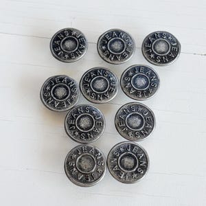 17mm Metal Grey Jean Buttons Denim Jacket No Sew, Rivet Buttons, Closures & Fasteners