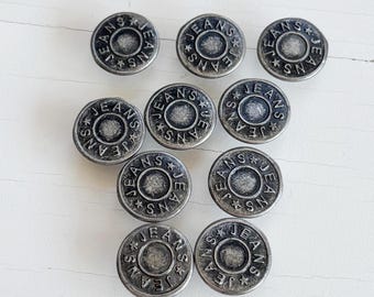 17 mm metaalgrijze jeansknopen met spijkers – duurzame klinknagels zonder naaien voor jeans, jassen, tassen en doe-het-zelfprojecten