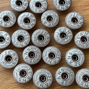 17mm Copper Oxide Jean Buttons  10 pcs Denim jacket buttons no sew