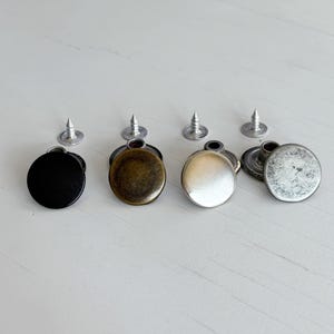 Simple Metal Jean Buttons with nails – Denim, Jacket & DIY Projects (17mm)