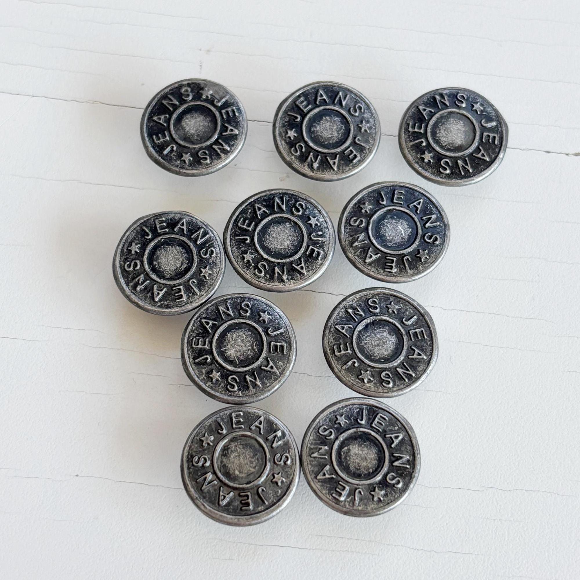 Grey Jean Buttons: No-Sew Rivet Fasteners, DIY Denim Repair