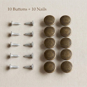 Bottoni per jeans in bronzo anticato da 17 mm – Bottoni per giacca di jeans, 10 pezzi