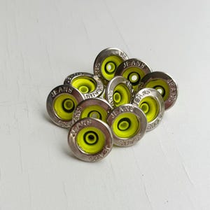 17mm Nickel Jean Buttons Yellow Buttons, Denim Jackets Fastener Buttons No Sew With Back Pin Rivet for Repair Clothing DIY Projects