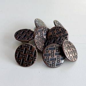 17mm Metal Bronze Jean Button with nails for denims, Jackets Denim Projects