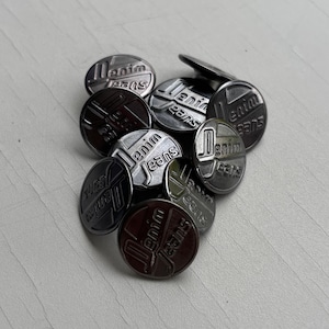 17 mm Sleek Grey Jean Button – Rust-Resistant Steel Rivet for Denim, Jackets & Bags