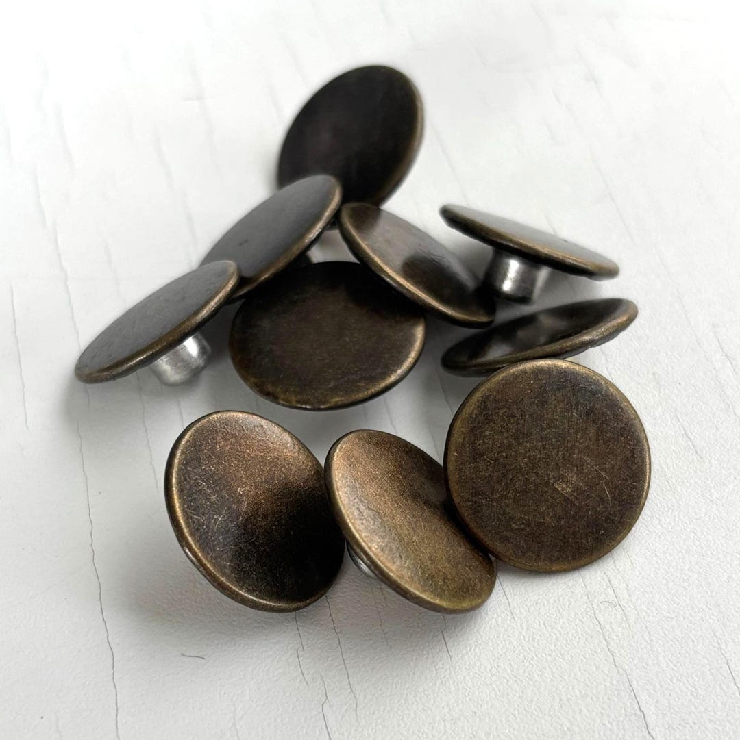 Metal Antique Gold Jean Buttons 20mm With Nails for Denim Jean Jacket ...