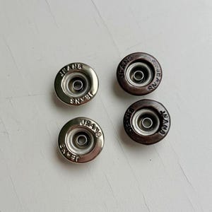 17mm Jean Buttons – Nickel  Bronze Metal Rivets, Rustproof Steel No-Sew Studs for Denim Repair, Jackets, Bags & DIY Crafts