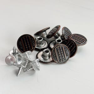 17mm Bronze Jean Button – Heavy-Duty Metal Rivet for Denim Repair, Jackets & DIY Crafts